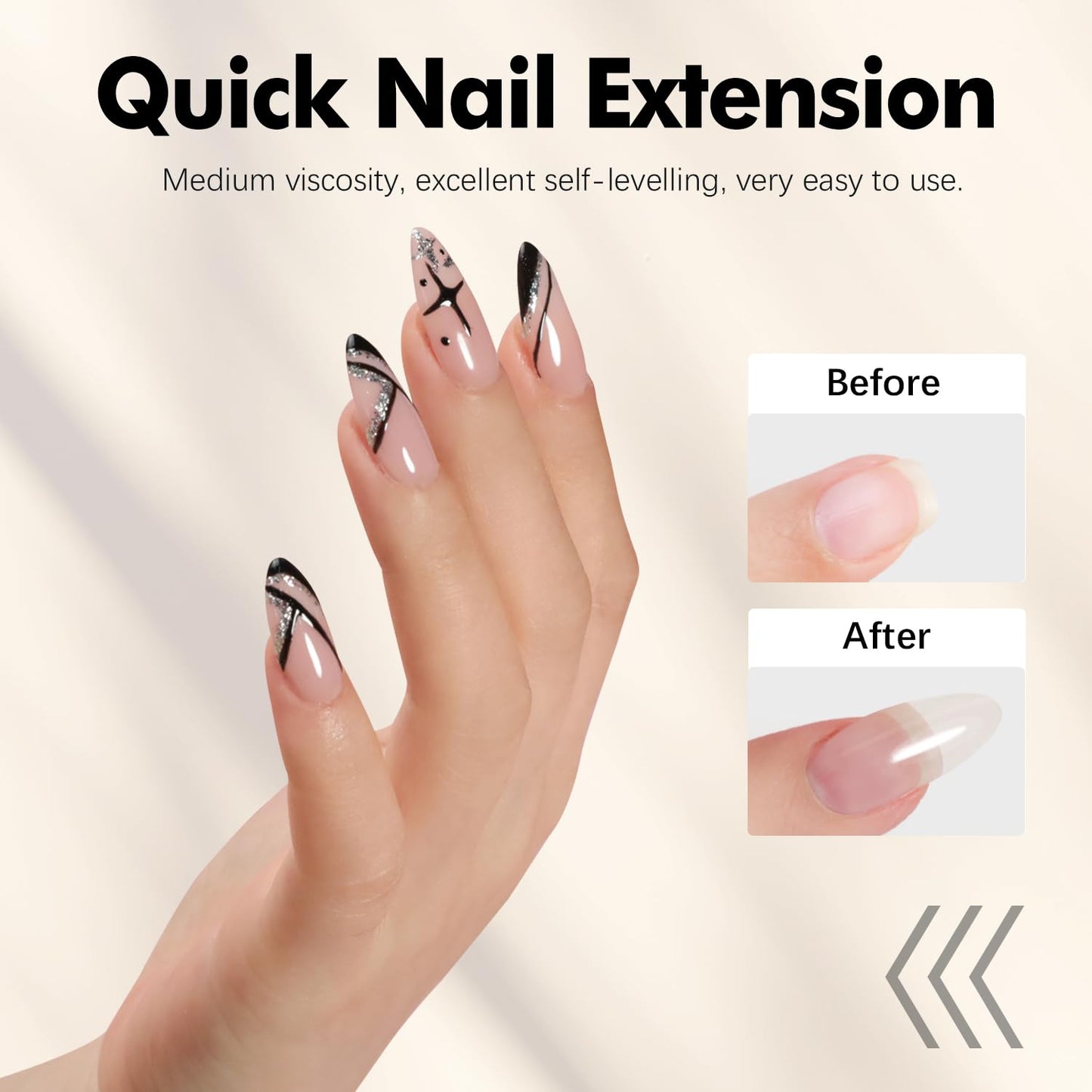 FZANEST Builder Nail Gel Hema & TPO-Free 15ml *2 pcs Clear Hard Gel Extension For Nails Thickening Strengthener Brush on Builder Bottle Soak Off UV Holiday Nail Art Design for Girls