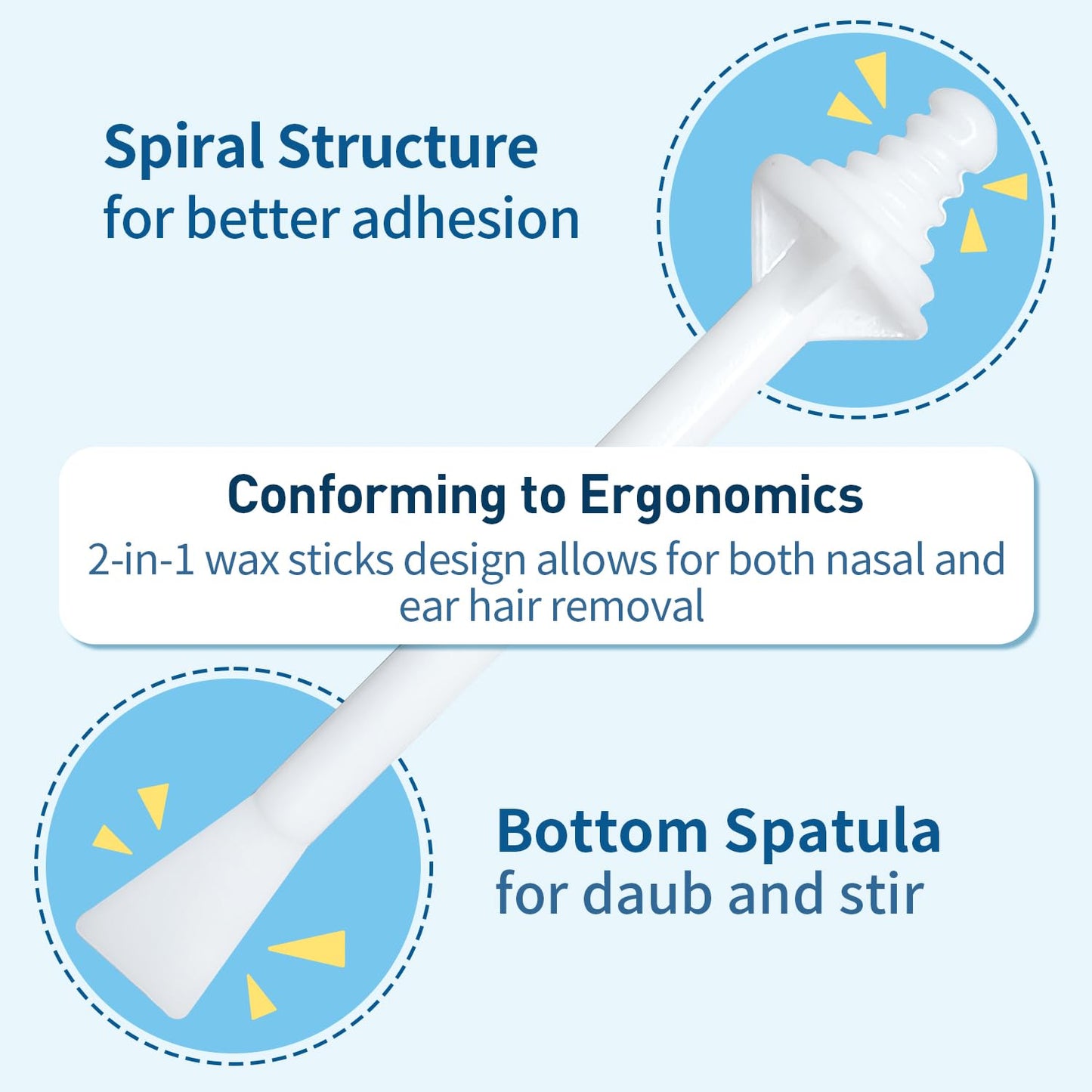 Nose Wax Sticks - 100 Pcs Plastic Nasal Cleaning & Hair Removal Applicators for Nostril, Eyebrow Grooming for Men and Women