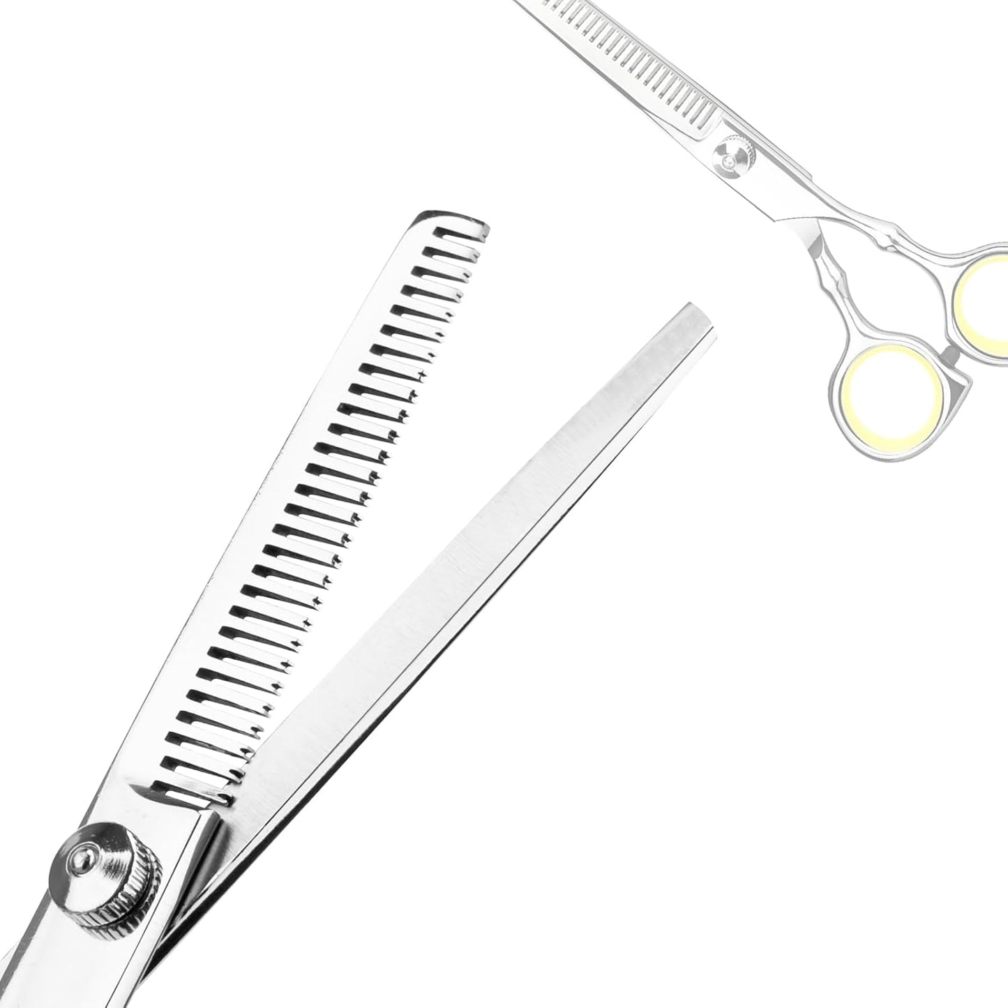 Hair Cutting Scissors Professional Home Haircutting Barber Salon Thinning Shears Kit with Comb and Case for Men/Women Yellow