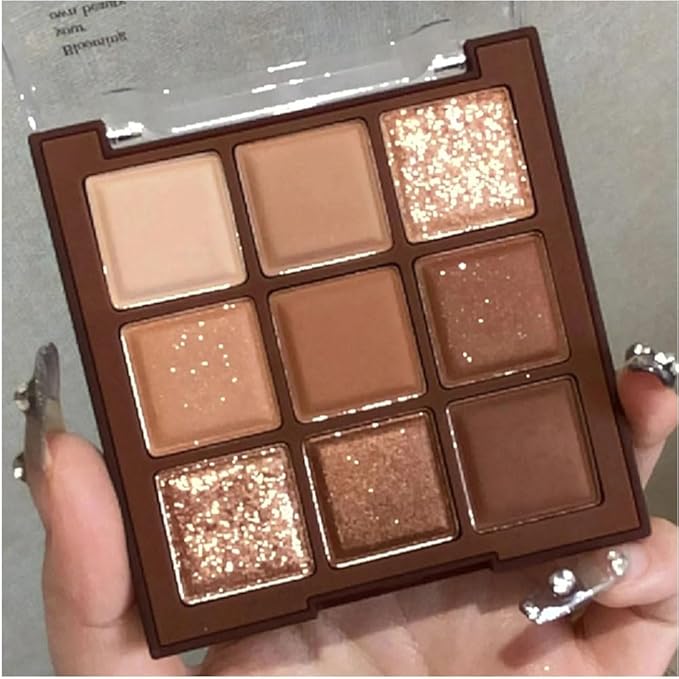 Neutral Brown Eye Shadow palette- Rose Gold Dark Brown Eyeshadow Palette Colorful 9 Colors, Matte Shimmer Highly Pigmented Nude Eyeshadow Palette Makeup Naturing-Looking Long Lasting2