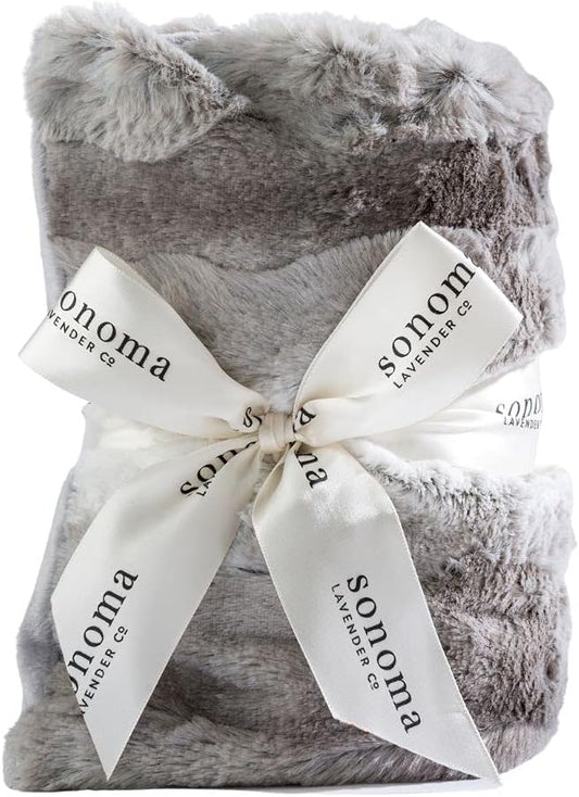 Sonoma Lavender Spa Heat Wrap for Neck, Shoulders and Lower Back, Microwaveable Lavender Aromatherapy Heating Pad, Removable and Washable Covers, Stress and Pain Relief (9" x 26", Platinum Angora)