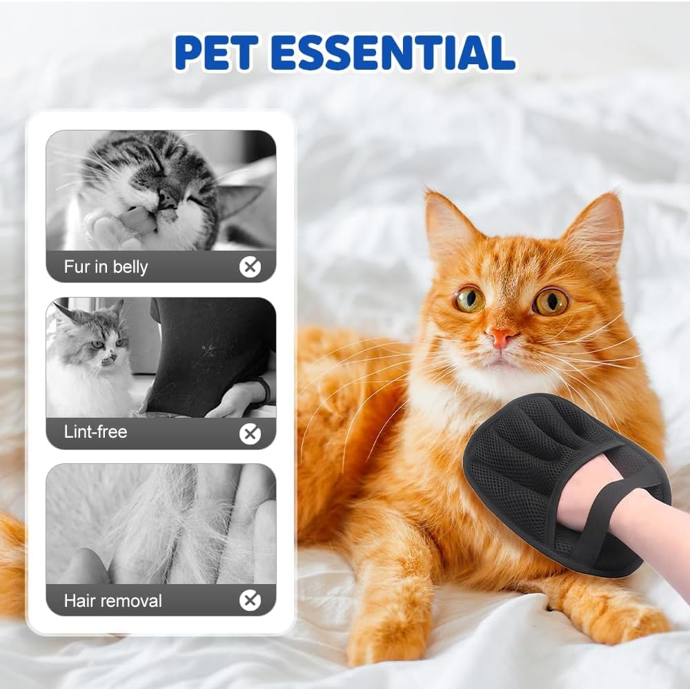 Pet Hair Remover Gloves for Cats Dogs,Electrostatic Glove Pet Hair Gloves,Cat Dog Grooming Glove for Pets