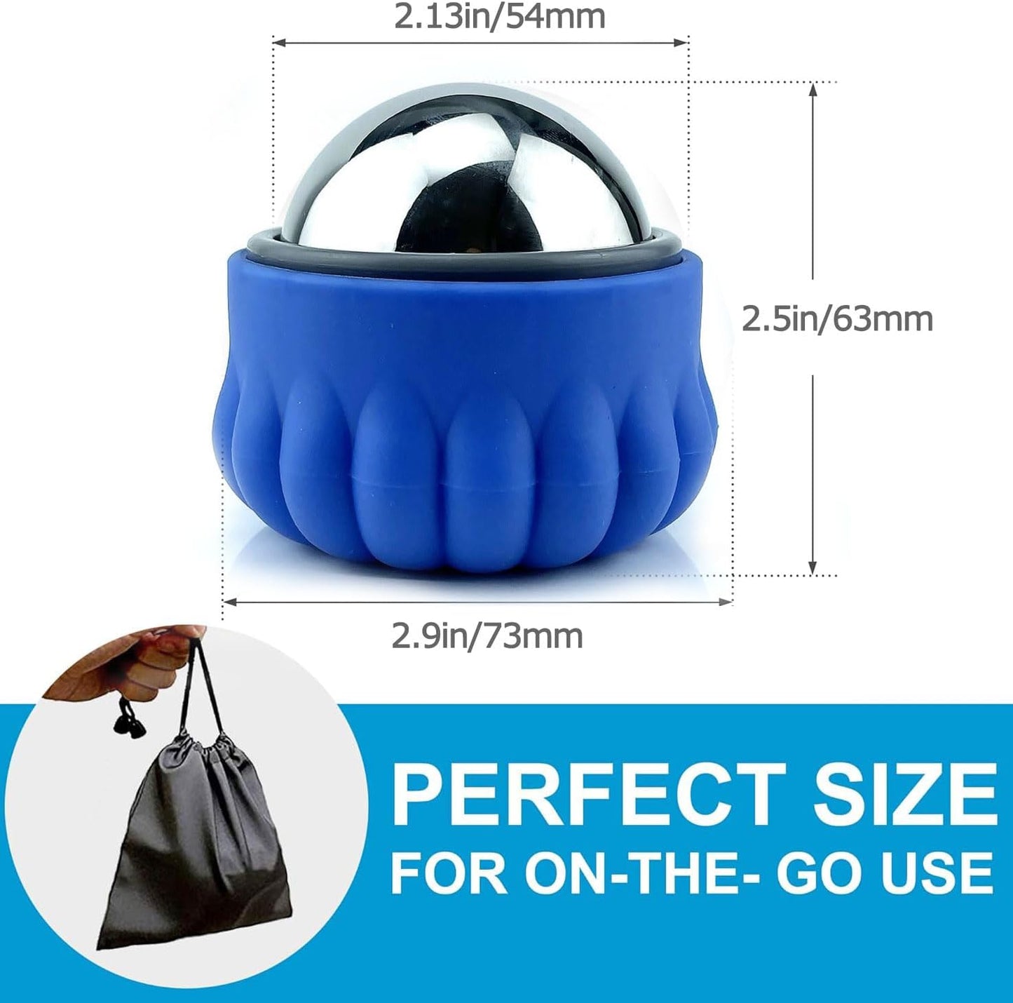 Everjoys Massage Ice Roller Ball, Cold & Heat Therapy Relief Massager, Deep Tissue Massage Pain Relief, Massager Tool for Back/Neck/Body/Face/Foot Pain, Muscles Recovery