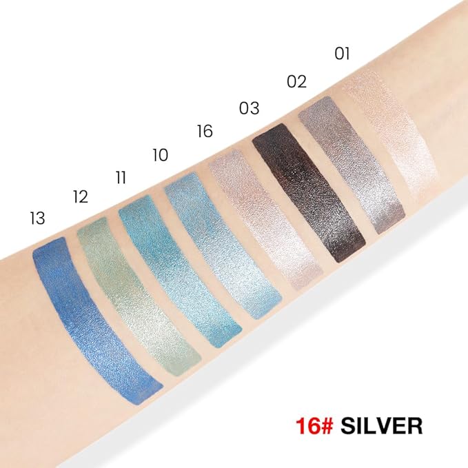 evpct Silver Shimmer Cream Eye Shadow Brightener Sticks Set for Eyes, Silver Shimmery Matte Pencil Eye shadow Applicator Stick Pen Palette Makeup Waterproof sombras en crema para ojos 16#