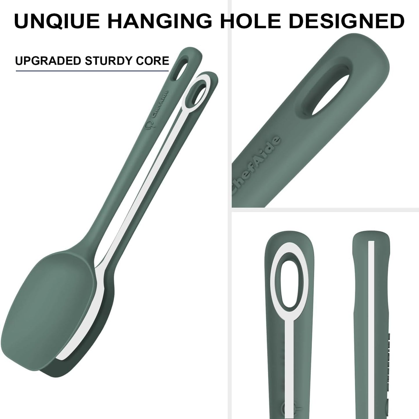 5 Pieces Silicone Spatula Set, Food Grade Rubber Spatula, Upgrade Strong Handle with Ergonomic Grip, Heat Resistant Up to 600°F for Nonstick Cookware, Cooking Dried Thyme