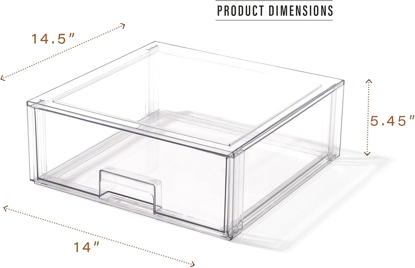 BINO | Stackable Storage Drawers, X-Large - Clear | THE CRATE COLLECTION | Storage Bins With Drawers | Bathroom Organizers | Under Sink Organizer | Vanity Cabinet Home Organization