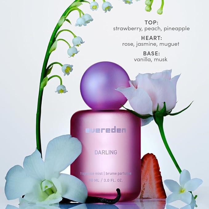 Evereden Fragrance Hair and Body Mist - Darling: Clean and Vegan Collectible Hair and Body Spray for Teen Girls - Amplify Your Self-Expression with Iconic Scents in Mesmerizing Mist Dispensers