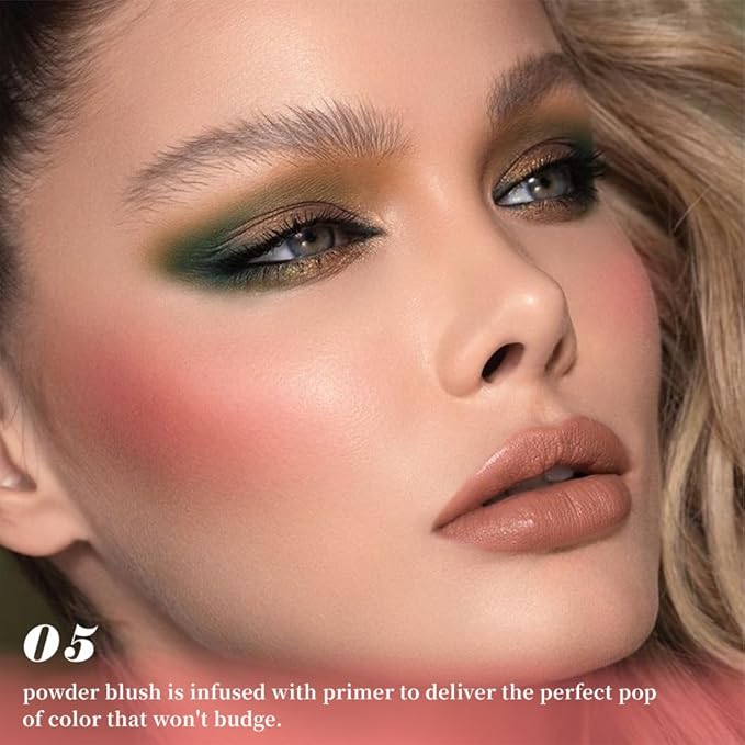 Single Warm Orange Matte Cream to Powder Blush Makeup Palette, Cheeks Face Blushes for Older Women, Natural Monochrome Blushes Makeup Palette, Paleta de rubores 05(0.35 Oz)