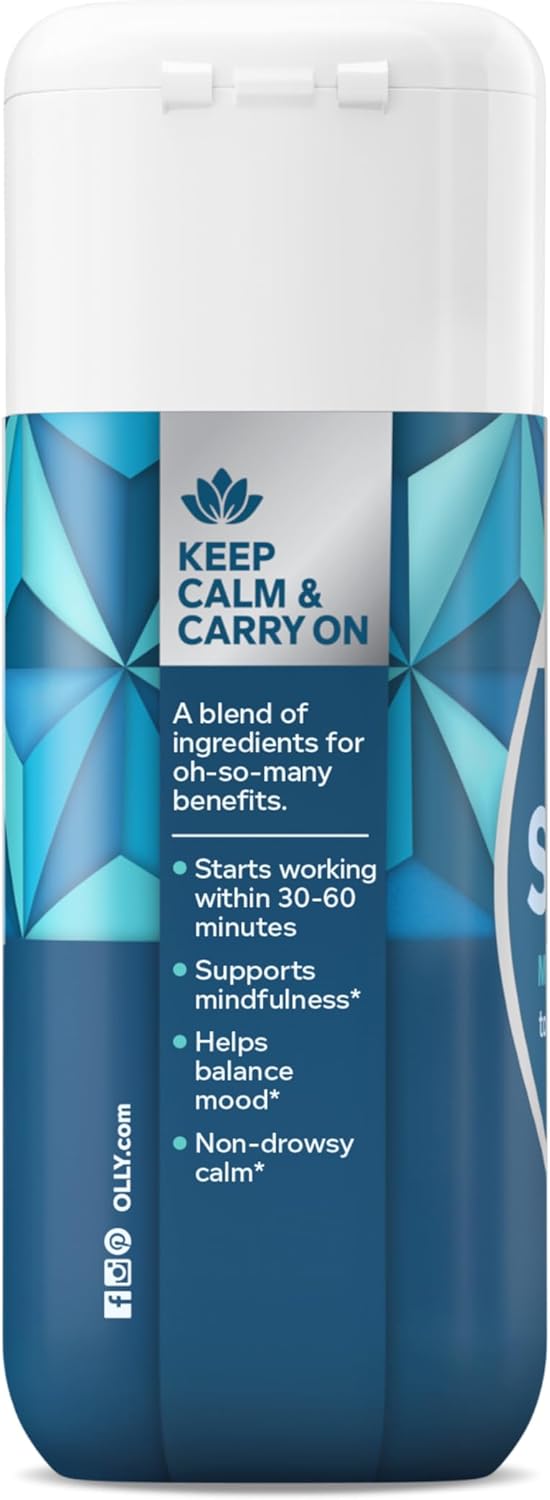 OLLY Ultra Strength Goodbye Stress Softgels, GABA, Ashwagandha, L-Theanine and Lemon Balm, Stress Relief Supplement - 60 Count