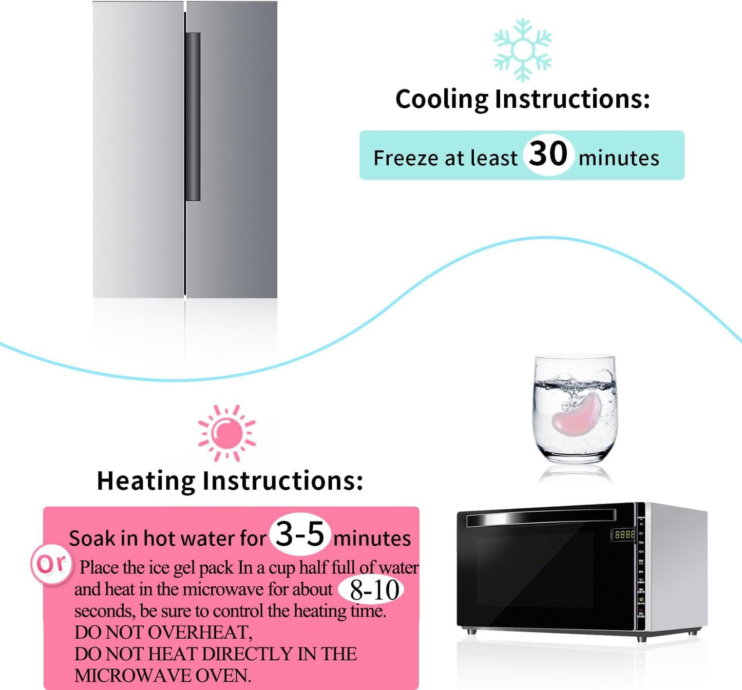 Reusable Hot & Cold Gel Eye Patches - 8PCS for Puffy Eyes, Dark Circles & Eye Bags, Cooling Sleep Mask & Soothing Compress