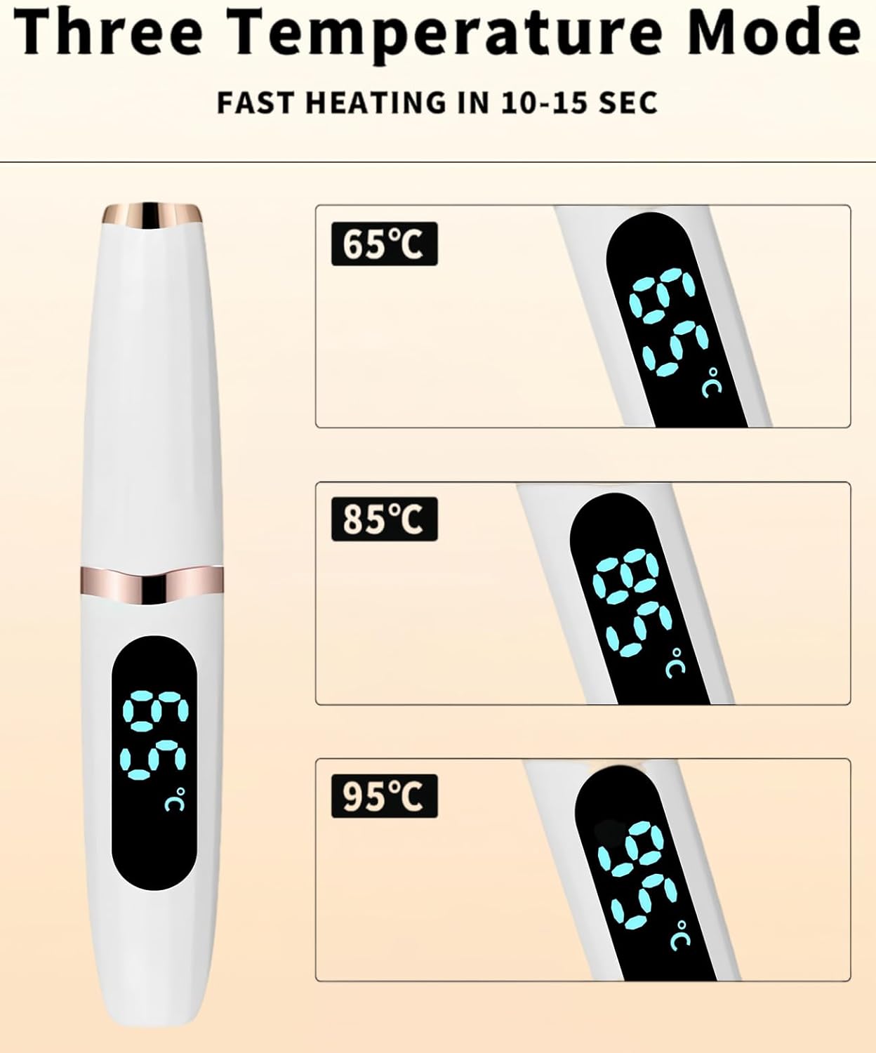 Heated Eyelash Curler, Heated Lash Curler with Led Display Electric Eye lash Curler 3 Temp Settings for Makeup Tools for Achieving A Natural Curl and Long Lasting Eyelashes, Designed for Women, White