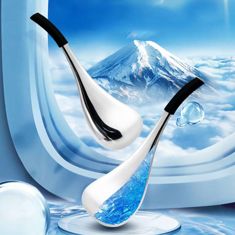 Ice Globes for Face & Eyes, Unbreakable Stainless Steel Cryo Sticks for Beauty Routines, Facials Cold Roller Cooling Globes for Puffiness, Wrinkles, Dark Circles, Headaches(Black)