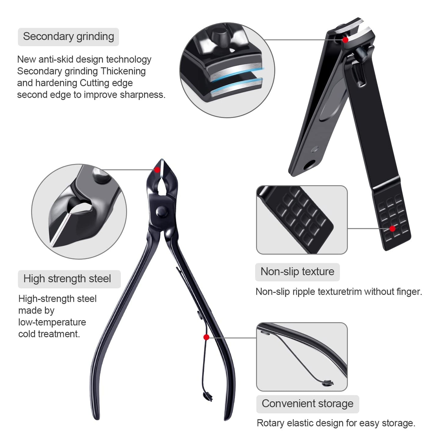 Manicure Set Pedicure Kit Womens Nail Clippers Set 32 in 1 Professional Grooming Care Tools Nail Kit Including Facial, Fingernails and Toenails Care with Travel Case Women (Gray_32 in 1)