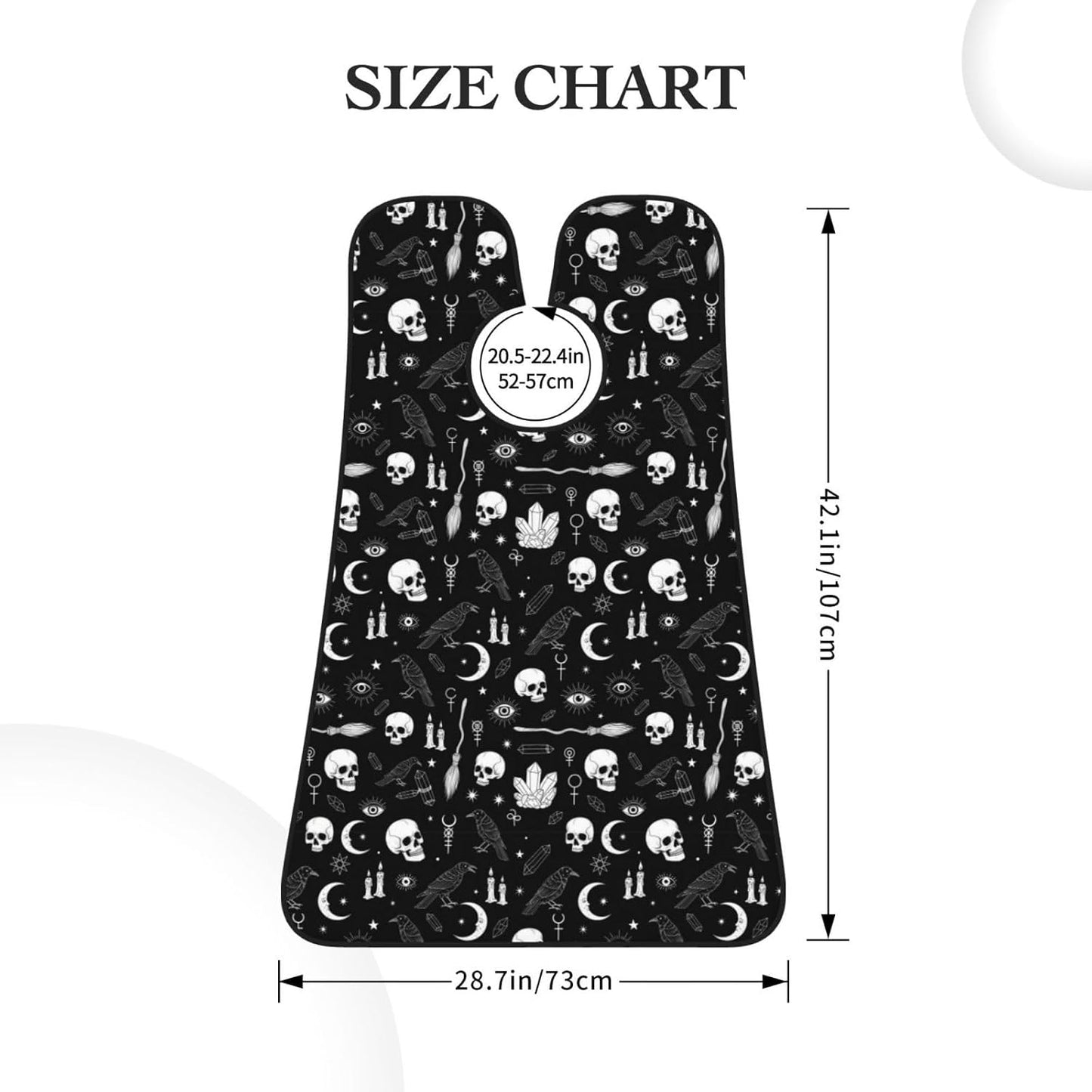 Waterproof Beard Grooming Bib, Gothic Trippy Moon Skull Dark Black Cat Witch Magic Spirit Board Shave Bib, Non-Stick Hair Catcher for Shaving Trimming, Apron Essential for Men Dad