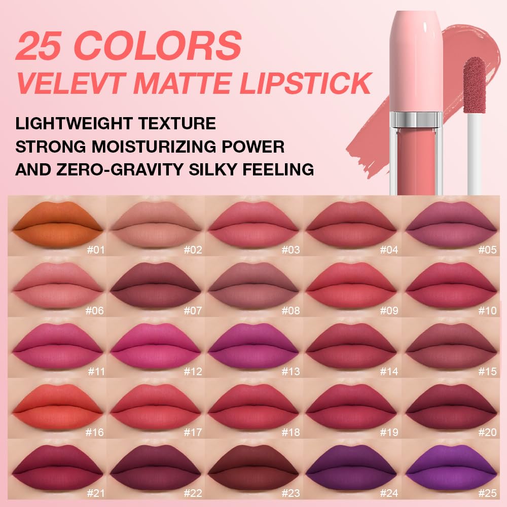 BINGBRUSH Super Matte Longwear No-Budge Stay On Smudge Proof Liquid Lipstick Long Lasting Makeup for Women,Highly Pigmented Color and Instant Shine, Cheeky