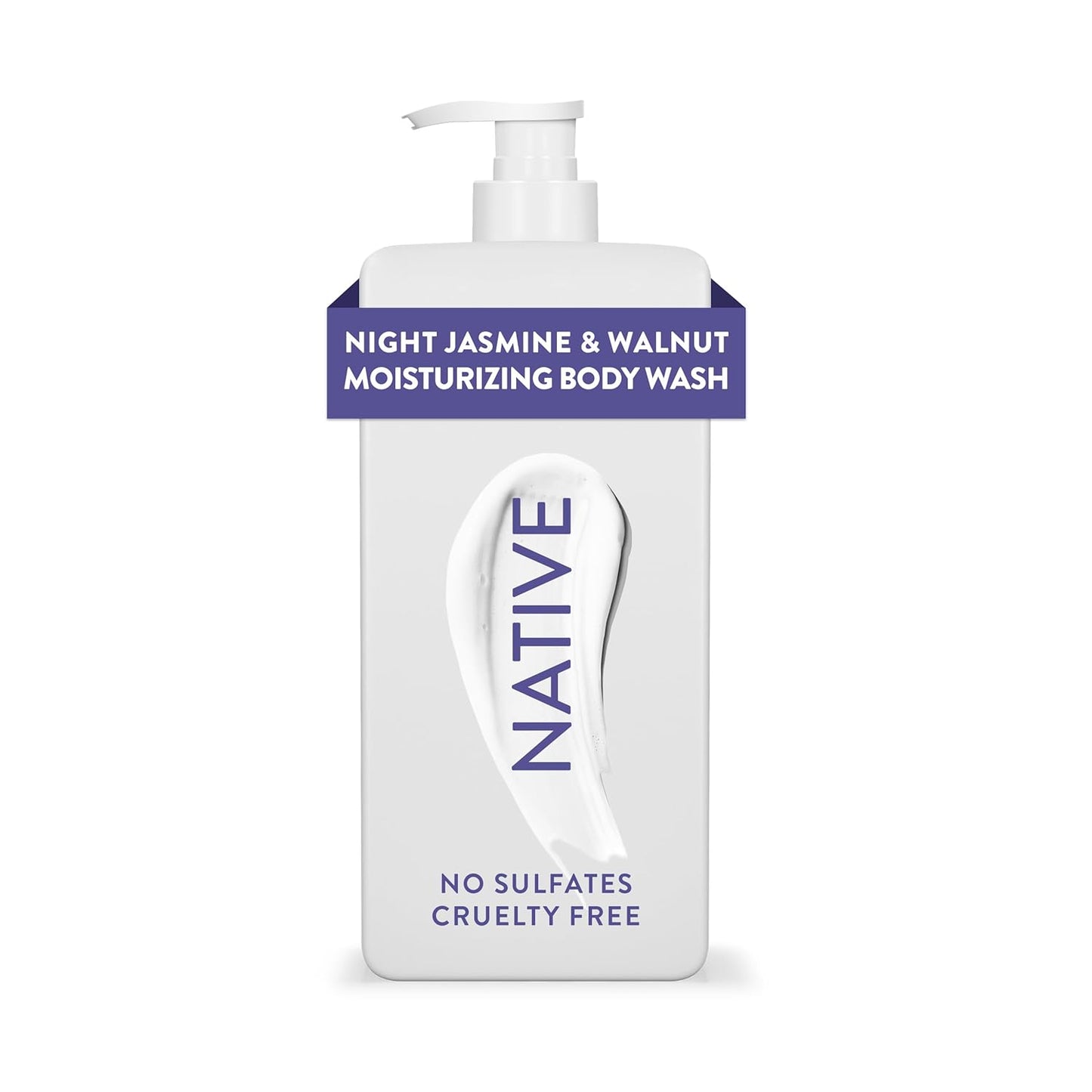 Native Moisturizing Body Wash Contains Naturally Derived Ingredients | For Women & Men, Sulfate, Paraben, & Dye Free Leaving Skin Soft and Hydrated | Night Jasmine & Walnut 18 oz