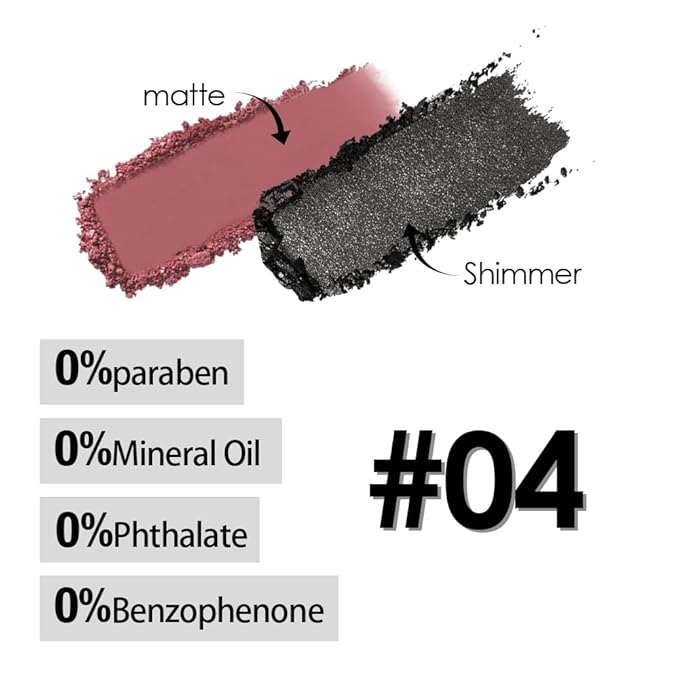 Wine Red Black Two Color Matte Shimmer Eyeshadow,Bright High Pigment Eye Shadow Powder,Professional Long-Lasting Waterproof Makeup Palette,Blendable,Easy-To-Apply and Compact for Travel