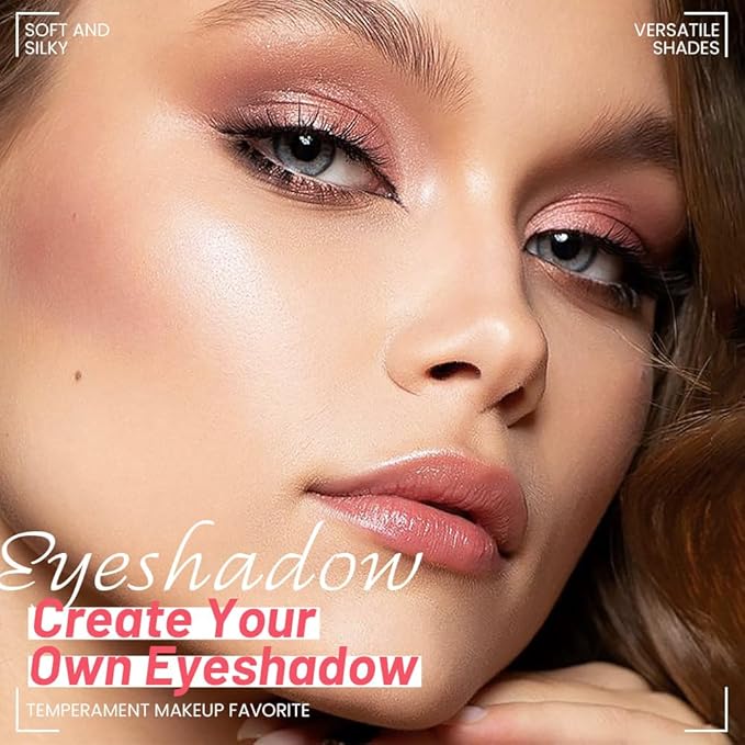 4 Colors Eyeshadow Makeup Palette,Nude Champagne Gold Light Dark Brown Highly Pigmented Natural Neutral Eye Shadow Palette with Mirror,Long Lasting Naturing-Looking,Waterproof,Blendable