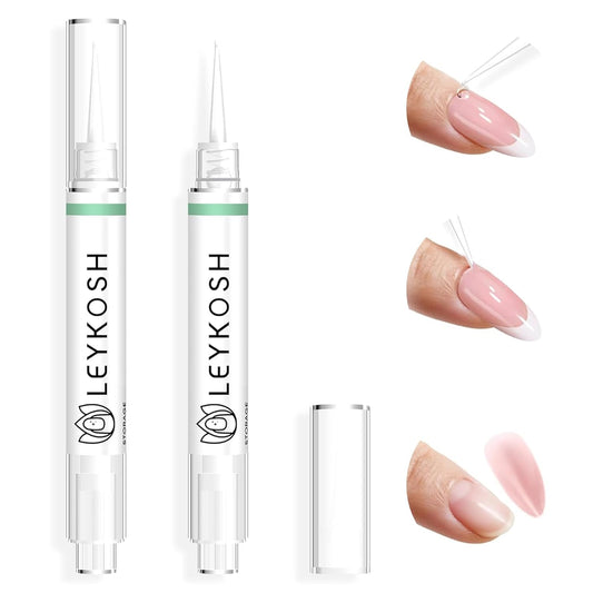 Nail Glue Remover for Press on Nails, 2025 Upgraded 2 In 1 Stick & Remover Pen Design, Not for Gel Polish Base Coat, Quick Gentle Removal Fake Nail Tips Press Ons, 2pcs*5ml