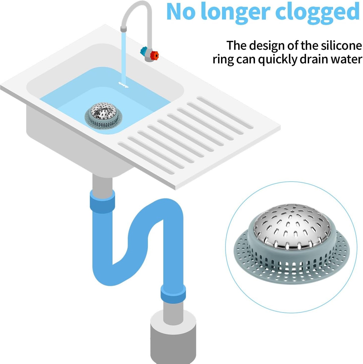 Shower Drain Hair Catcher, Shower Drain Cover, Bathtub Drain Hair Catcher for Pop-Up & Regular Drains