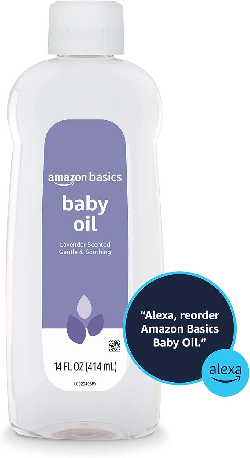 Amazon Basics Baby Oil, Lavender Scented, 14 Fluid Ounce, 1-Pack (Previously Solimo)