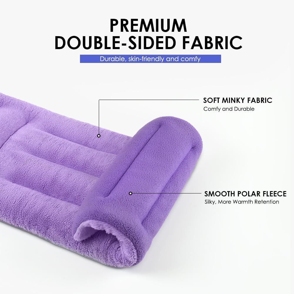 Microwave Heating Pad for Pain Relief, 8 x 18 Microwavable Moist Heat Pads for Neck, Shoulder, Back, Knee, Period Cramps, Rice Heat Pack Hot & Cold Compress Reusable & Portable, Purple