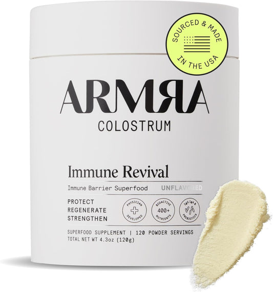 ARMRA Colostrum™ Powder | Unflavored | Gut Health & Bloating | Skin & Hair | Immunity | Keto, Gluten & Fat-Free | 120 Servings