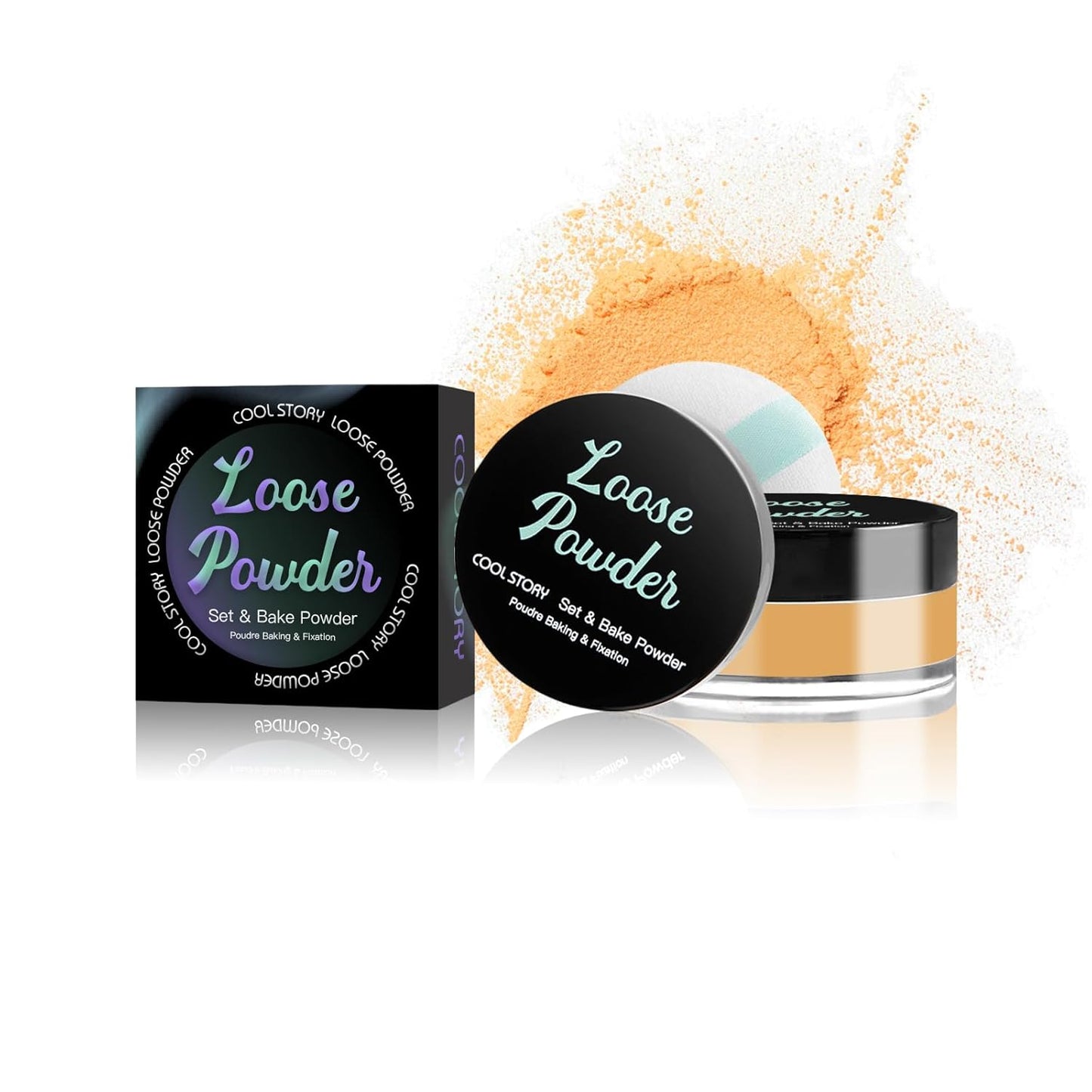 Loose Setting Powder, Bake Makeup Powder Full Coverage Matte Finish (Cappuccino, 6g/O.21oz)