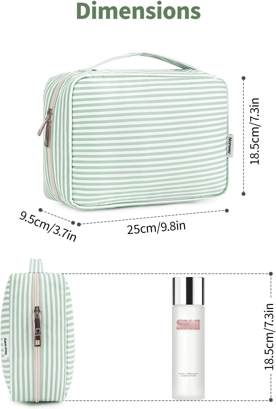 Narwey Small Hanging Travel Toiletry Bag for Women, Travel Bag for Toiletries, Makeup Bag Organizer Cosmetic Bags Make Up Bags for Girls