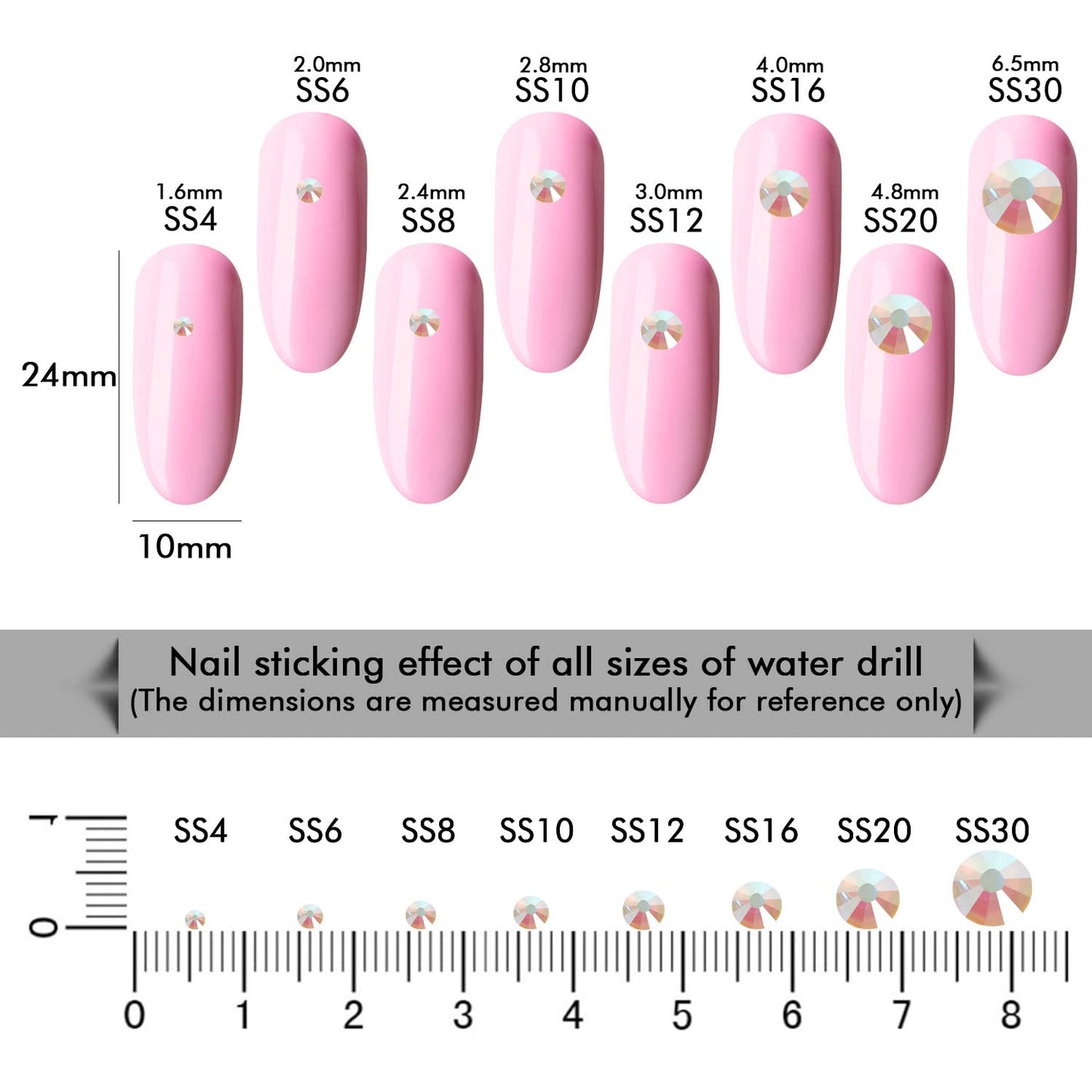 1440Pcs Transparent AB Crystal Rhinestones,Glass Flatback Rhinestones Gemstones for Nail Face Makeup Art Crafts Clothes Decoration -(SS12,3.0mm,Transparent AB)