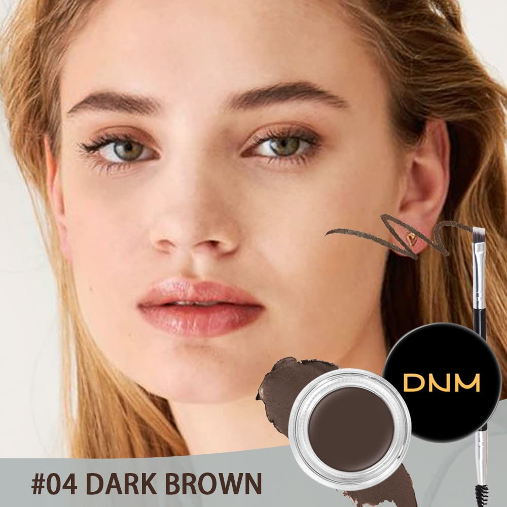 evpct Dark Brown Eyebrow Powder Pomade Gel Shaper Makeup Kit with Dual-ended Brush, Eyebrow Stencil Kit for Women Shaping, Eye Brow Pomade Stencil Shaper Tinting kits for Women Long Lasting Waterproof