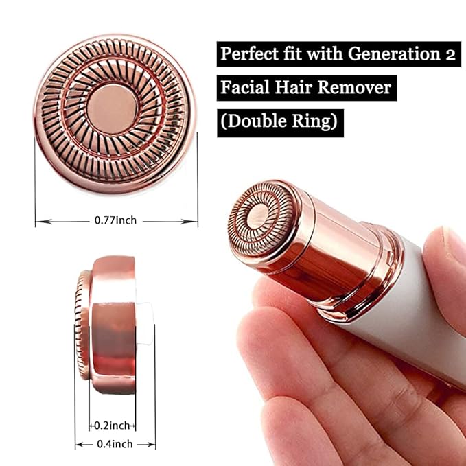 Women's Facial Hair Remover Replacement Heads for Finishing Touch Flawless Generation 2 Double Halo Hair Removal Tool for Face,18K Gold-Plated 4 Count (FIT with GEN 2 Hair Remover Device ONLY)