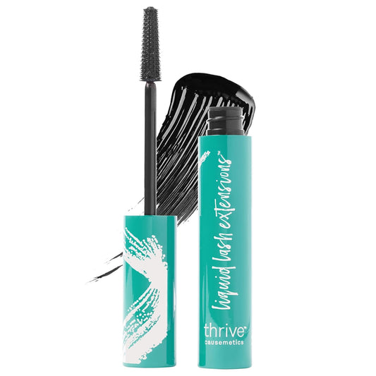 Thrive Causemetics Liquid Lash Extensions Mascara, Tubing Thrive Mascara Lengthening, Volumizing & Curling, Smudge Proof, Washable, No Clumping or Flaking, Vegan & Cruelty Free, Brynn (Rich Black)