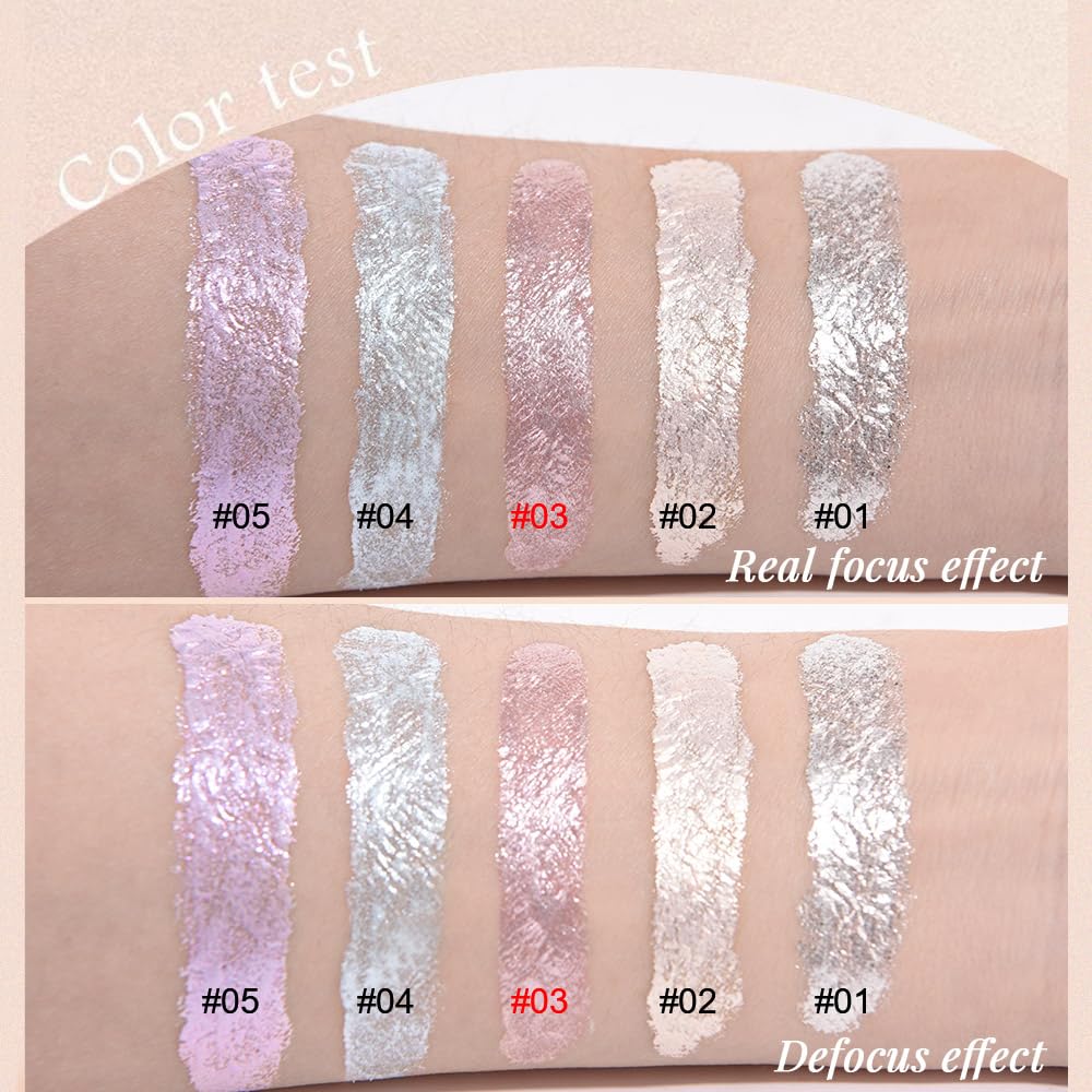 Monochrome Glitter Eyeshadow Palette,Single Champagne Pink Shimmer Eyeshadow,Long-Lasting Sheer Eye Makeup With A Sparkle Finish,Smooth Formula,Vegan & Cruelty-Free