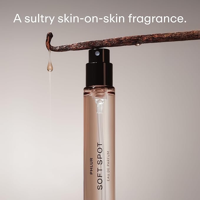 PHLUR Soft Spot Eau de Parfum - Travel Size Perfume Fragrance - Floral Amber Musk Perfume with Bergamot, Mandarin, Jasmine, Sandalwood & Vanilla (9.5mL)