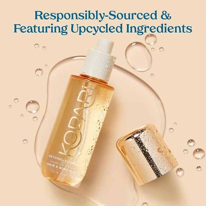 Kopari Hair & Body Mist Seychelles Sands, Long-Lasting Creamy Vanilla & Musk Scent, Seductive Warm Fragrance, Toasted Vanilla, 4 oz