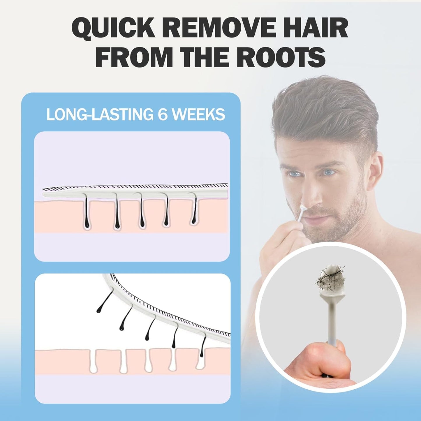 SUERBEATY Hard Wax Beads for Nose Ear Hair Removal, Nose and Ear Wax Kit for Men or Women, Refill Wax Beads for Eyebrow, Lip, Face, Creamy Scent, Painless, Portable, 100g