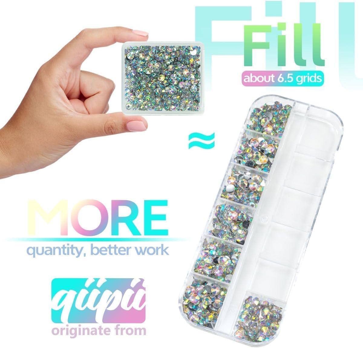 AB Crystal Resin Rhinestones w B7000 Jewelry Glue for Bedazzling Crafting Crystal White AB Flatback Stones 3mm 4mm 5mm 6mm Diamonds Crystals Gems Charms for Nails Face Makeup Tumblers Crafts