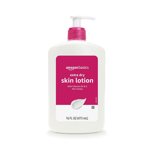 Amazon Brand - Solimo Extra-Dry Skin Lotion with Vitamins B5 & E, 16 fl oz