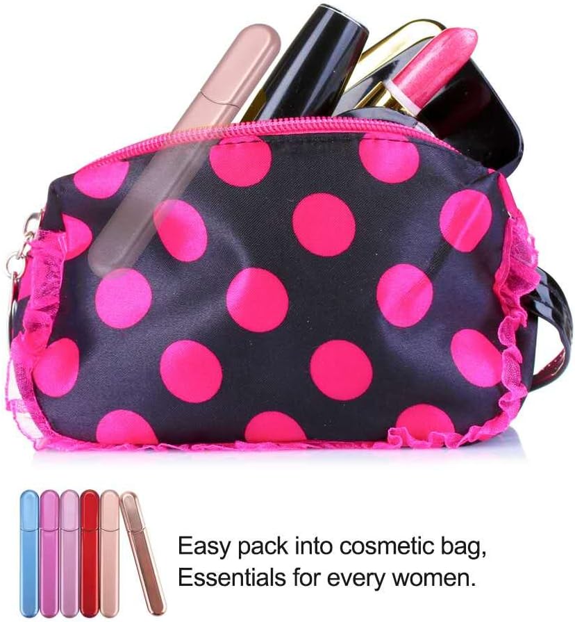 Premium Glass Nail File with Case, Crystal Diamond Salon Best Beauty Nail Buffer for Natural and Acrylic Nails Christmas Gift for Woman and Man,Black