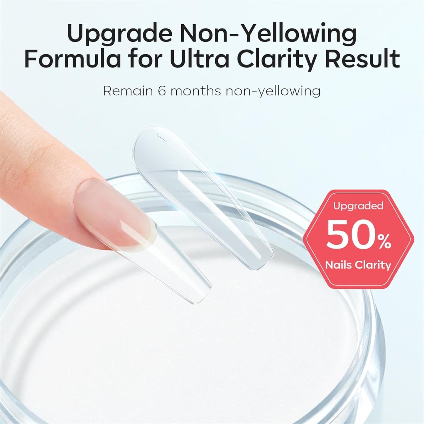 Modelones Acrylic Powder, Upgraded 4.23oz Crystal Clear Nail Acrylic Powder for Nail Art 3D Carving French Nails Extensions, Non-Yellowing, Gifts for Women