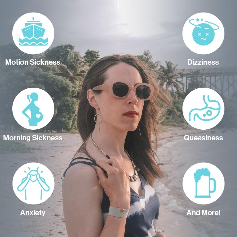 Blisslets Acupressure Relief Band - Cartagena Collection - Parentage (Blue/Camel, Medium - 5 5/8" - 6 5/8")