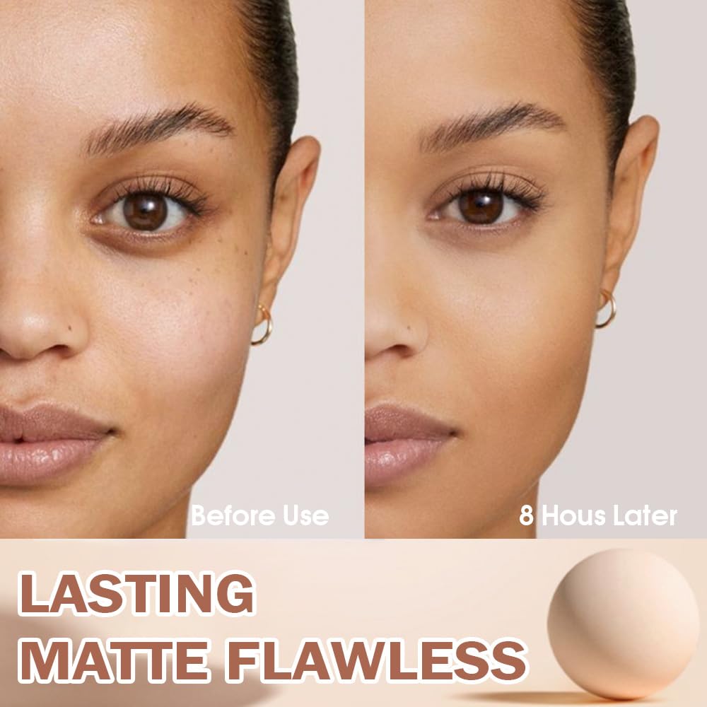 evpct Oil Control Pressed Face Powder Compact for Women, Translucent Setting Powder Makeup Foundation for Women, Waterproof Long Lasting Lightweight, polvo compacto de maquillaje, 03 Pure Beige