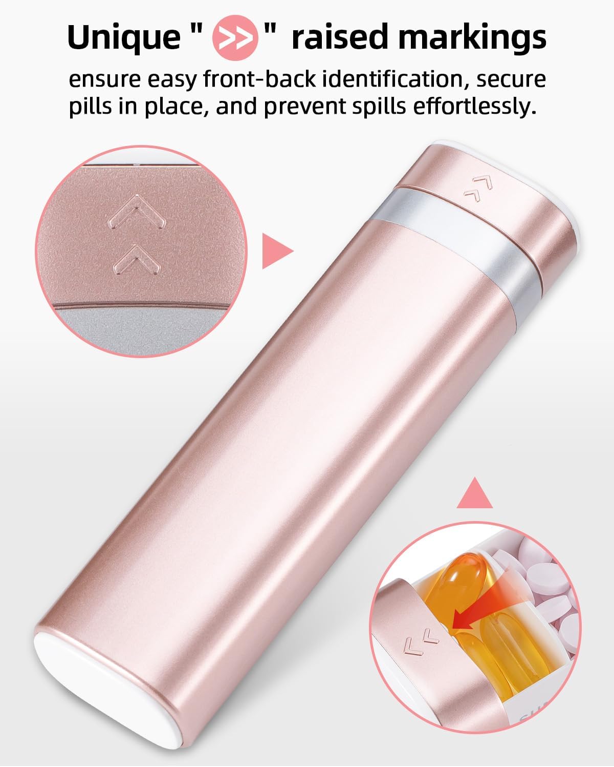 Weekly Pill Organizer 7 Day, Daily Pill Box, Travel Pill Case, Cute Pill Holder to Hold Vitamins, Medicines, Supplements, Pills Organizer(Pink)