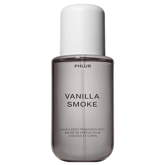 PHLUR Vanilla Smoke Body Mist - Hair and Body Mist Fragrance - Cashmere Vanilla Body Spray with Pink Pepper, Bergamot, Tonka Bean & Incense (8 Fl Oz)