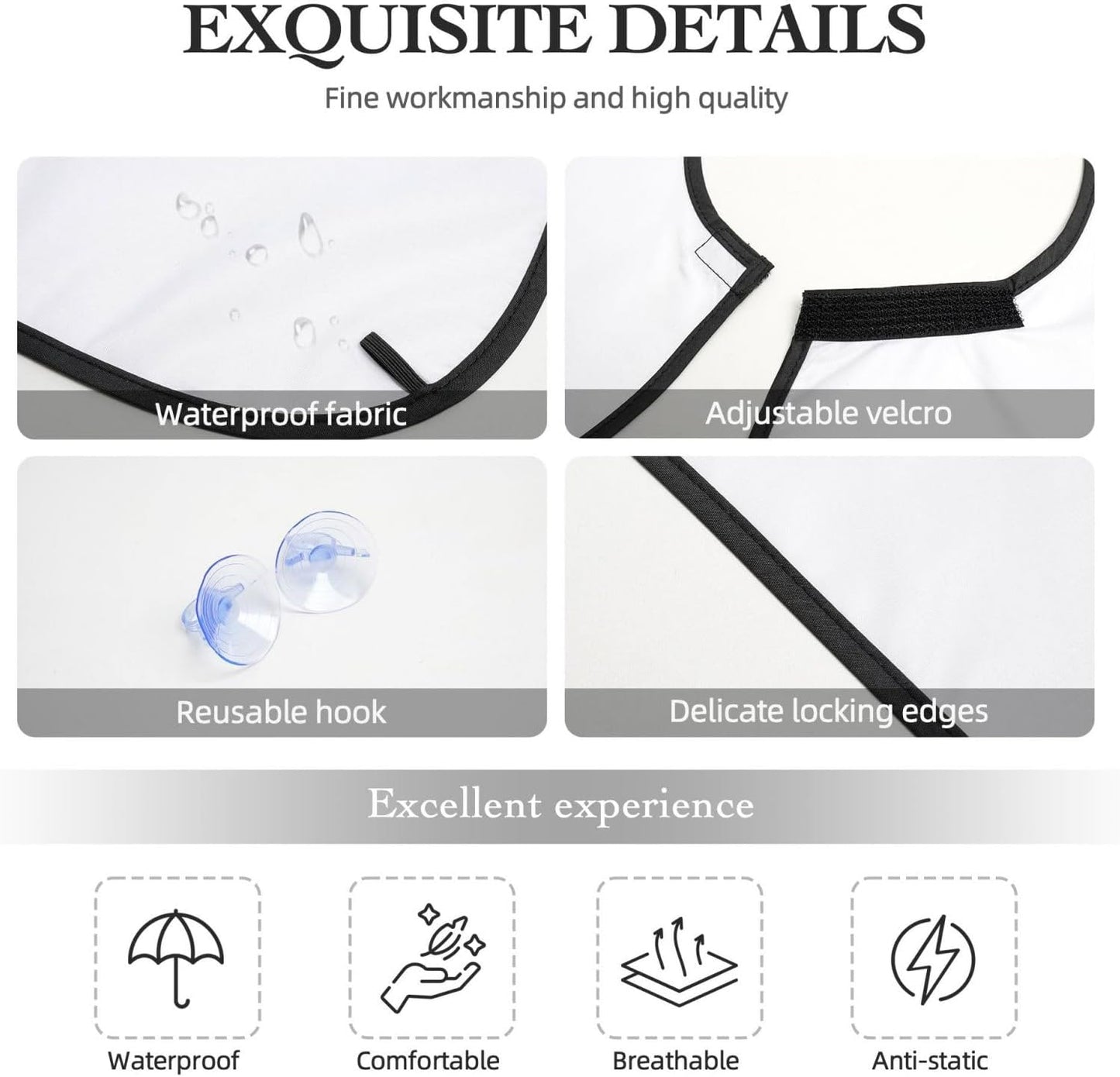 Non-Stick Beard Shaving Bib, Hair Catcher Apron with Suction Cups, Waterproof Grooming Tool for Men Husband, Ace of Poker Card Style Neon Black Shave Bib