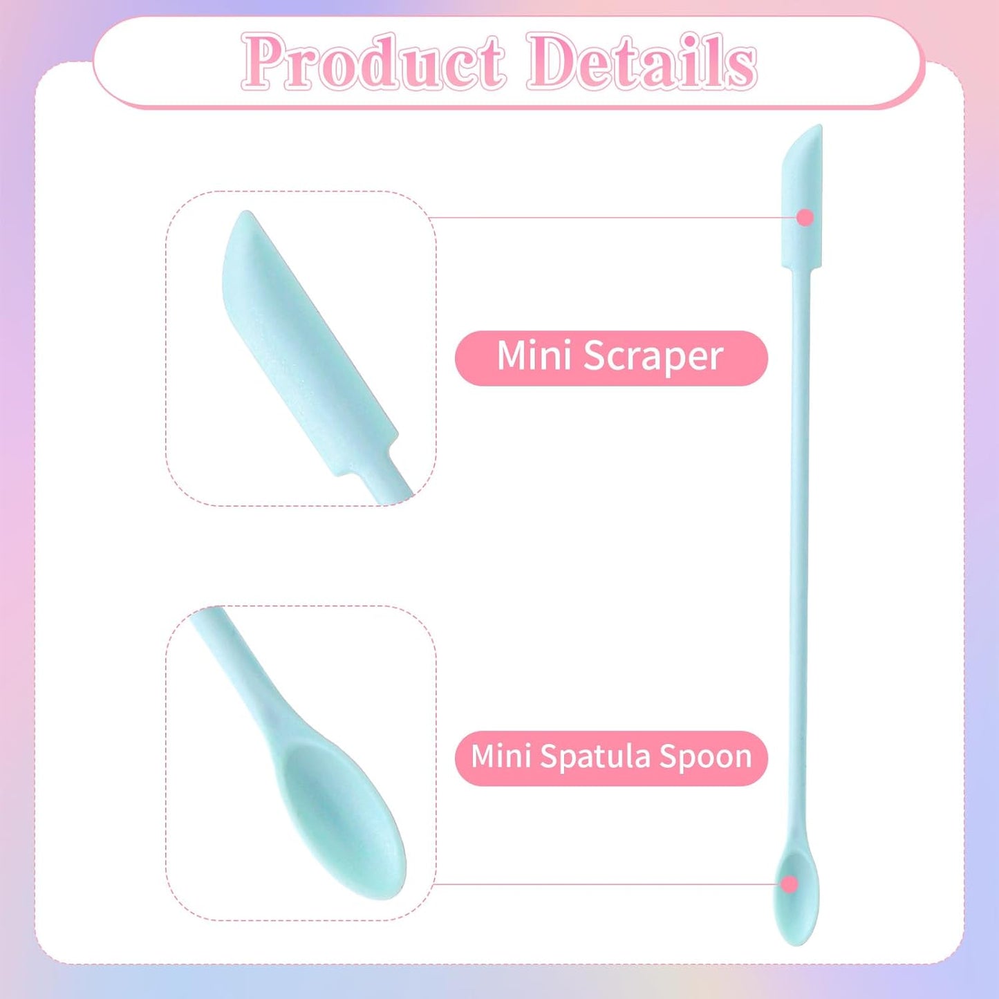 4PCS Makeup Spatula, Silicone Spatula Set, Mini Spatulas, Reusable Beauty Spatulas for Creams, Lotions, Essential Oils and Other Cosmetics, Small-Spatula for Cosmetic Bottles and Kitchen Bottles
