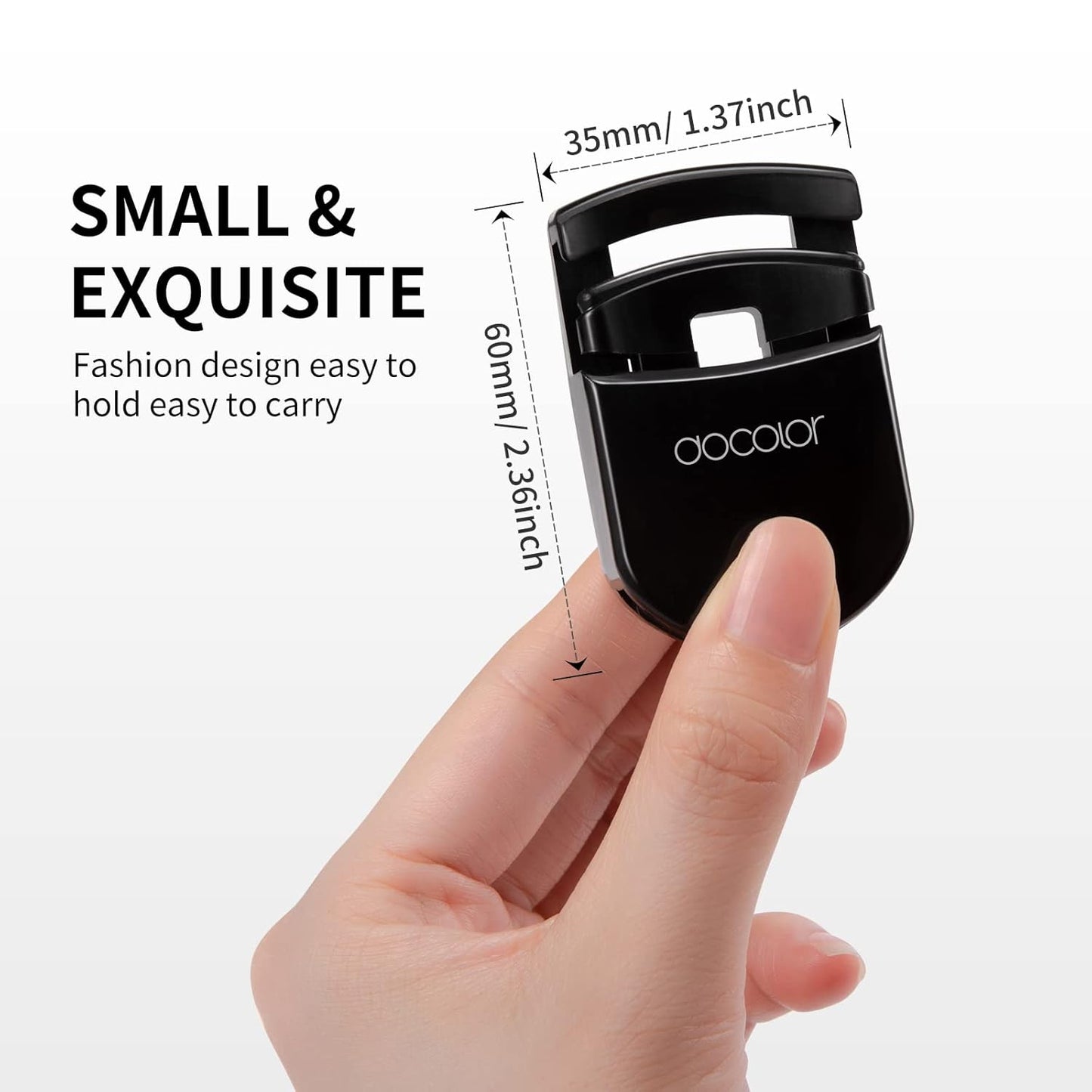 Docolor Eyelash Curler Portable Lash Curler with 1 Silicone Refill Pads Mini Eye Lashes Curlers Professional Travel Makeup Tools for All Eye Shapes