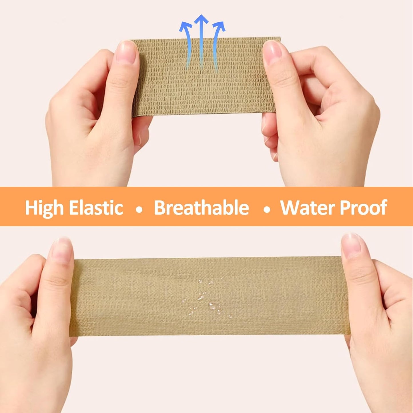 1"/2"/3" Self Adhesive Bandage Wraps, 18 Pack Skin Color Self Bandage Wrap for Wounds, Vet Wrap, Ankle Tape, Tattoo Tape Wrap, Medical Tape, Color Athletic Tape