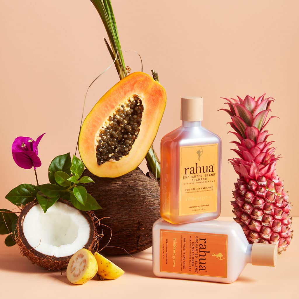 Rahua Enchanted Island Hair Conditioner with Biotin, Refill 9.5 Fl Oz, Supports Strength Hair Growth & Shine, All Hair Types, Vitamin C, E, A, B6, Coconut Guava, Nourishing Hair Care for Men and Women